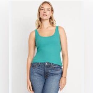 Old Navy First-Layer Ribbed Scoop-Neck
Tank Top -Teal-Size 2X